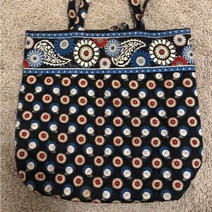 Vera Bradley Black/Blue/Red Floral Tote